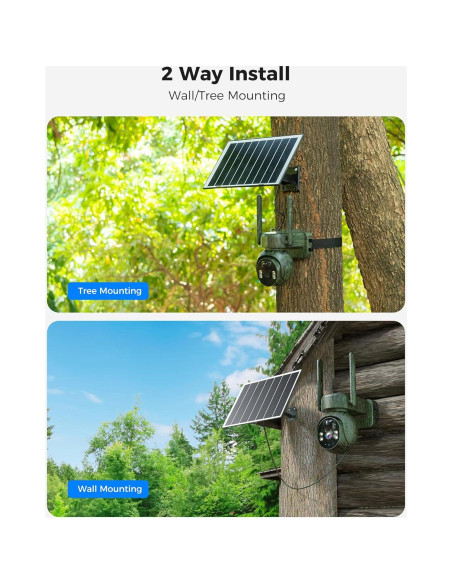 Cámara de Seguridad Hiseeu 4G Solar Inalámbrica 2K Exterior