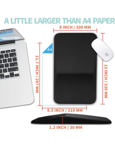 Soporte de Muñeca Ergonómico KUOSGM para Alfombrilla 33x20 cm 2