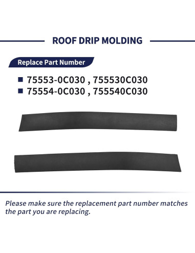 Moldura de Goteo de Techo Toyota Tundra Crewmax 2007-2021