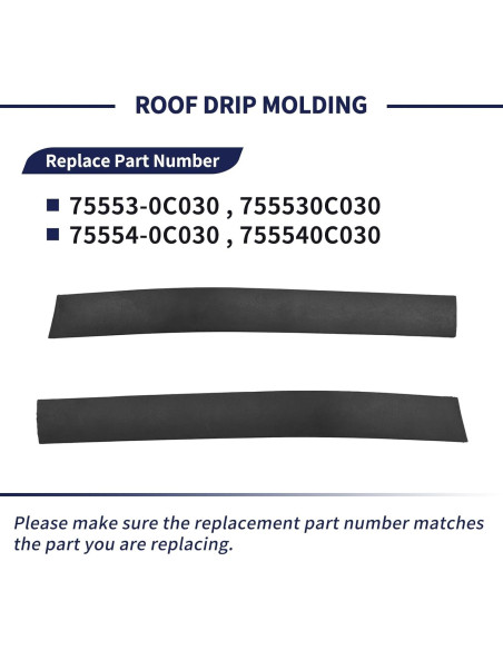Moldura de Goteo de Techo Toyota Tundra Crewmax 2007-2021