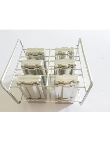 Moldes de Paletas de Acero Inoxidable Pizety - 6 Cavidades 100ml