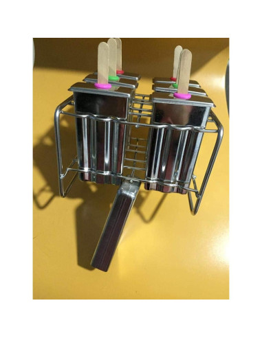 Moldes de Paletas de Acero Inoxidable Pizety - 6 Cavidades 100ml