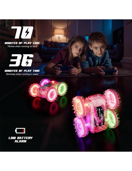 Coche RC Anfibio BFUNTOYS YL-103 Rosa 4WD con LED 70 Min Coche RC Anfibio BFUNTOYS YL-103 Rosa 4WD con LED 70 Min