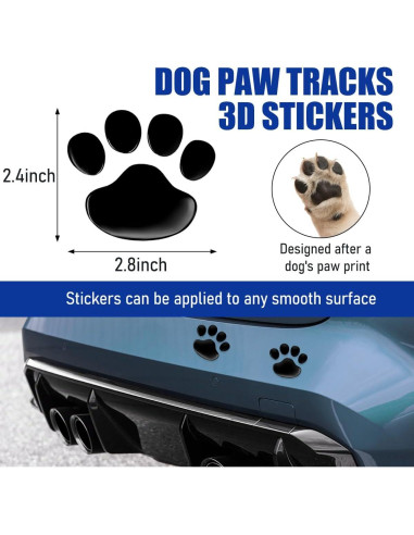 2 PCS Pegatinas Huella de Perro Suvnie Impermeables 6x7 cm