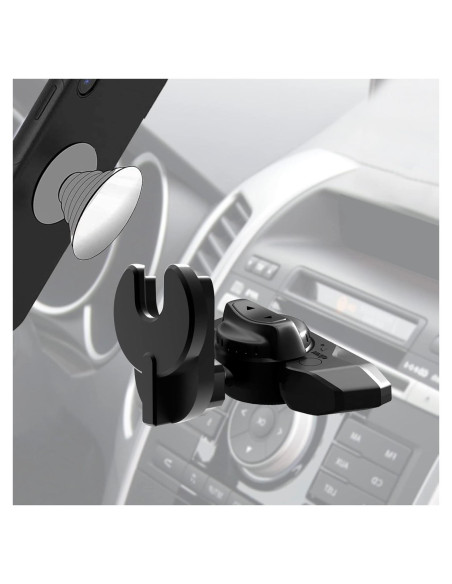 Soporte para teléfono en ranura de CD JIAYUE negro compatible con Pop Socket Soporte para teléfono en ranura de CD JIAYUE negro compatible con Pop Socket