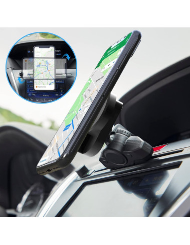 Soporte para teléfono en ranura de CD JIAYUE negro compatible con Pop Socket