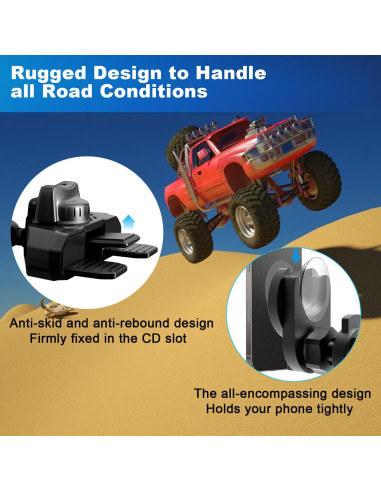 Soporte para teléfono en ranura de CD JIAYUE negro compatible con Pop Socket