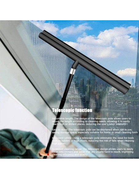 Limpiaparabrisas de Ducha Telescópico LORESJOY 120 cm Negro