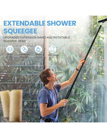 Limpiaparabrisas de Ducha Telescópico LORESJOY 120 cm Negro