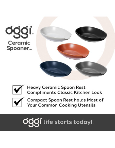 Soporte de Cuchara OGGI Spooner Cerámica Azul 13.3x8.9cm