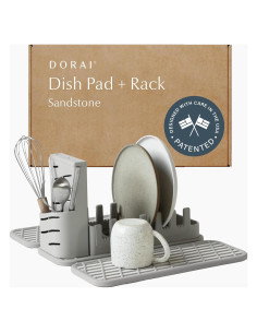 Estante Plegable para Secar Platos Dorai Home con Almohadilla