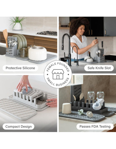 Estante Plegable para Secar Platos Dorai Home con Almohadilla