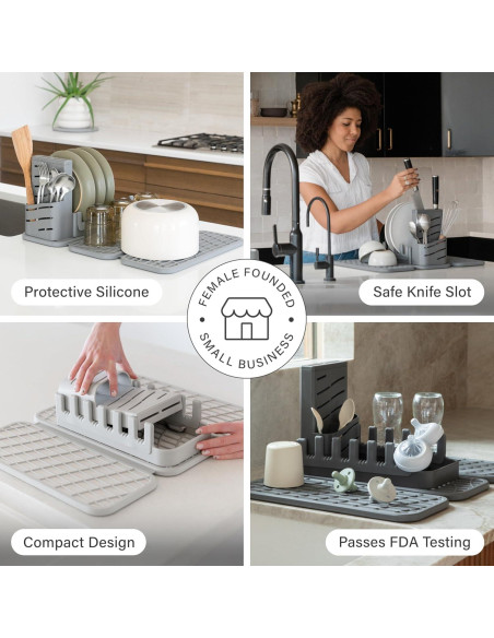 Estante Plegable para Secar Platos Dorai Home con Almohadilla