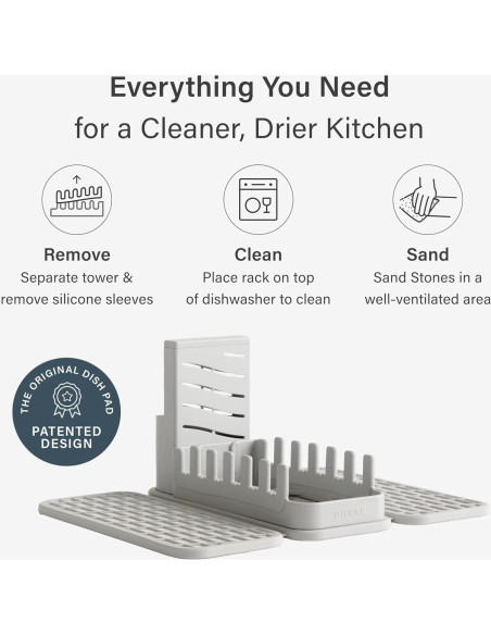 Estante Plegable para Secar Platos Dorai Home con Almohadilla