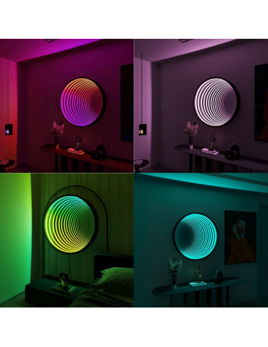 Luz de Túnel Espejo 3D COZLMHJ 30.48 cm RGB con Control APP