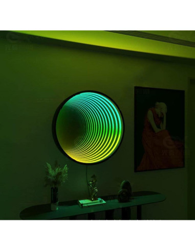 Luz de Túnel Espejo 3D COZLMHJ 30.48 cm RGB con Control APP
