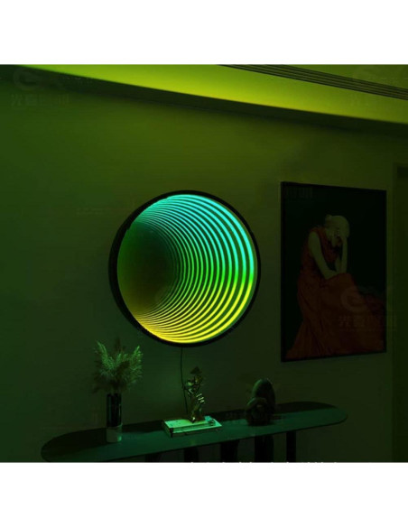 Luz de Túnel Espejo 3D COZLMHJ 30.48 cm RGB con Control APP