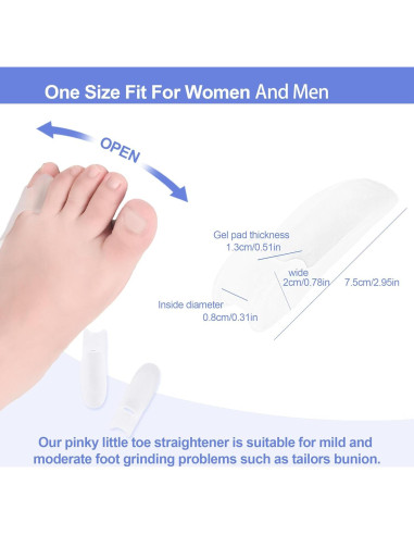 Separadores de Dedo Pequeño de Gel DYKOOK - 3 Pares para Bunionette
