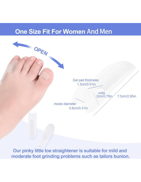 Separadores de Dedo Pequeño de Gel DYKOOK - 3 Pares para Bunionette