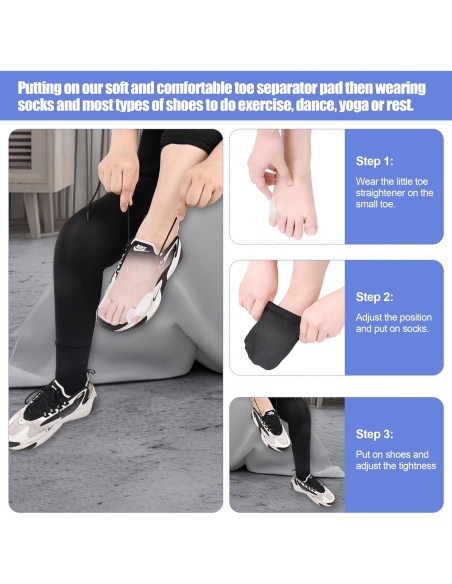 Separadores de Dedo Pequeño de Gel DYKOOK - 3 Pares para Bunionette