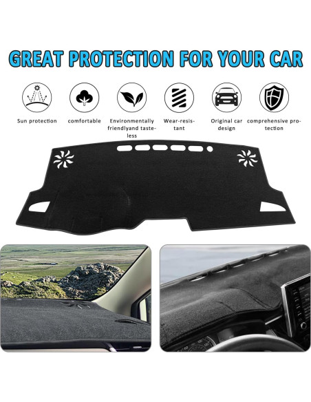 Cubierta del Tablero HEDAQI para Toyota Corolla 2019-2025 Negra