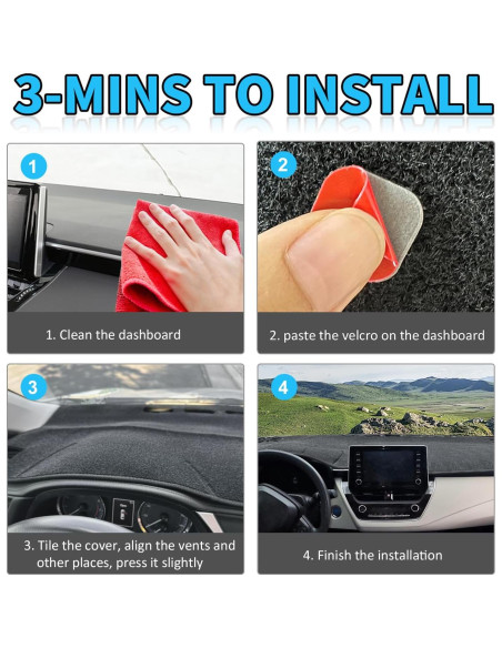 Cubierta del Tablero HEDAQI para Toyota Corolla 2019-2025 Negra