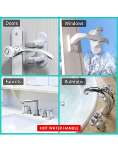 Bloqueo de Palanca de Puerta para Niños 3 Piezas 3M Gris 2