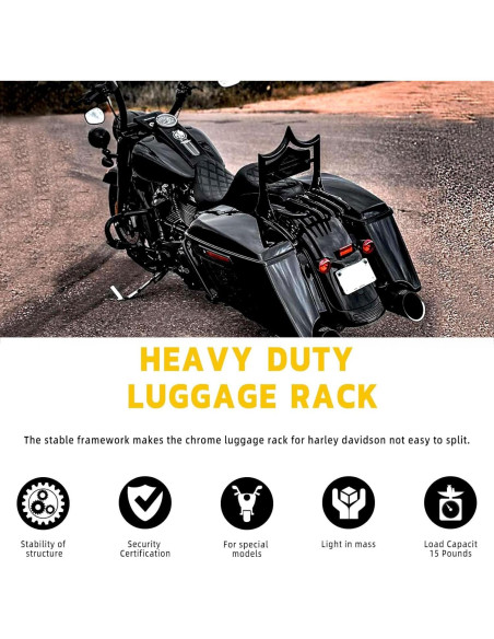 Soporte de Equipaje Desmontable JMTBNO para Harley Touring 2009-2024