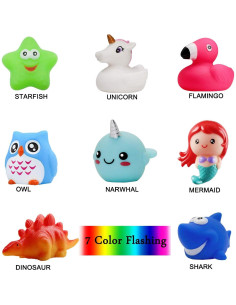 Juguetes de Baño Jomyfant 8 Animales de Goma Flotantes 2