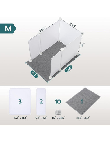 Caja de Arena para Gatos MEEXPAWS con Protector Splash M