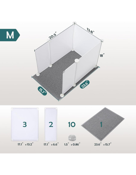 Caja de Arena para Gatos MEEXPAWS con Protector Splash M