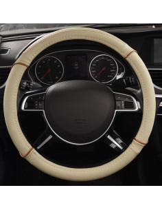 Cubierta de Volante de Cuero CAR PASS Beige Universal 37-38 cm 2