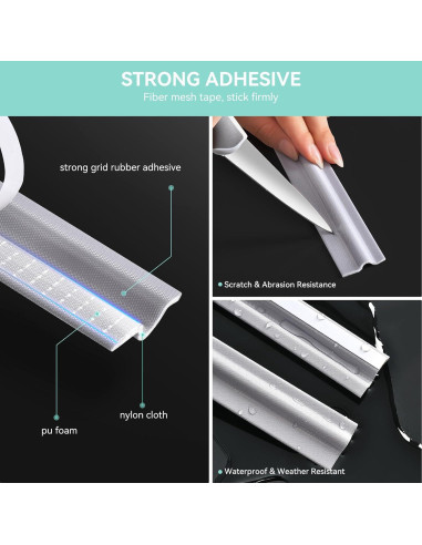 Burlete Autoadhesivo MOPMS 2M para Puertas y Ventanas - Gris