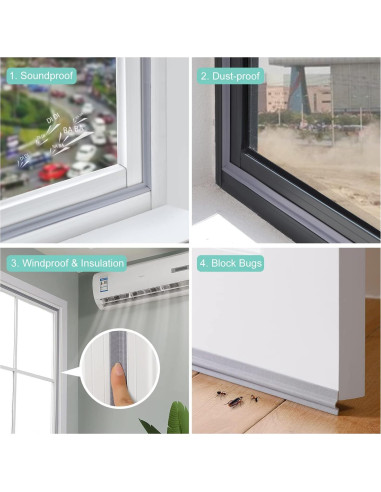 Burlete Autoadhesivo MOPMS 2M para Puertas y Ventanas - Gris