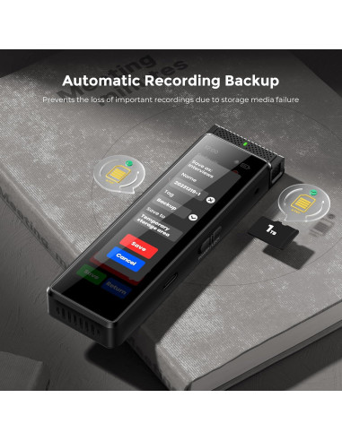 Grabadora de Voz Digital Innioasis R1 136GB Pantalla Táctil