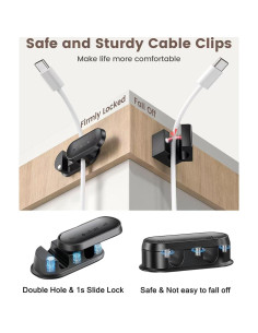 Organizador de Cables Magnético AOLLOP 10 Agujeros Negro 2