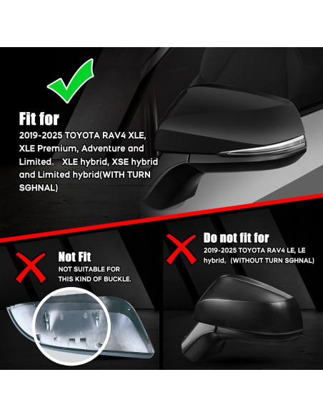 Cubierta de Espejo Sportuli Negra Brillante para Toyota RAV4 2019-2025