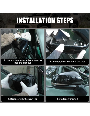 Cubierta de Espejo Sportuli Negra Brillante para Toyota RAV4 2019-2025