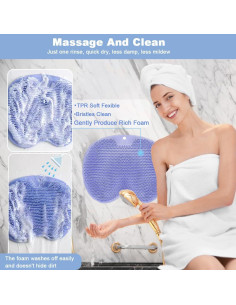 Exfoliador de Espalda y Pies VOPHIA con Ventosas - Silicona L-Azul 2