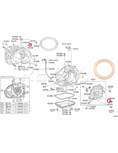 Kit de Juntas Rexka 12 Piezas para Toyota Lexus Transferencia