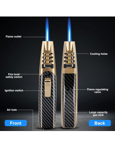Encendedor Fire Blaze Doble Arco Ajustable a Prueba de Viento 2