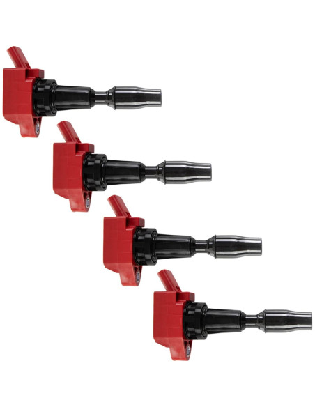 Juego de Bobinas de Encendido TRQ Rendimiento 4 Piezas Rojo