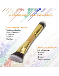 Brocha de Maquillaje Doble Punta NMKL38 - Vegana y Libre de Crueldad 2