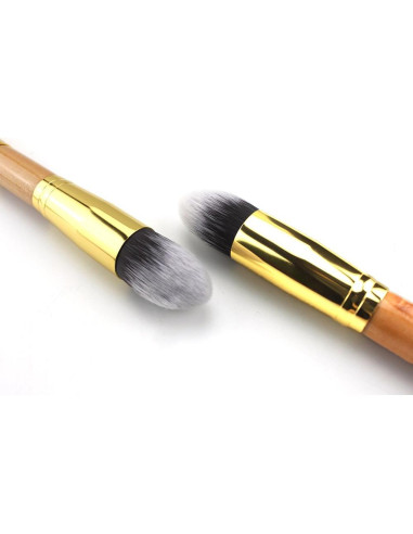 Brocha de Maquillaje Doble Punta NMKL38 - Vegana y Libre de Crueldad