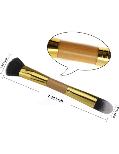 Brocha de Maquillaje Doble Punta NMKL38 - Vegana y Libre de Crueldad