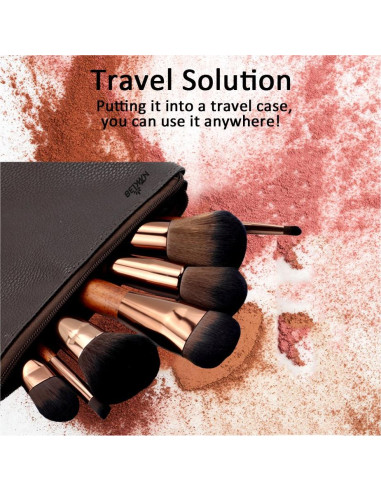 Brocha de Maquillaje Doble Punta NMKL38 - Vegana y Libre de Crueldad