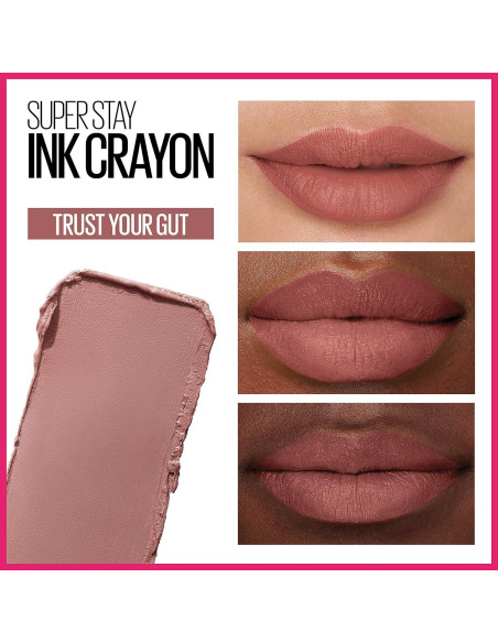 Lápiz Labial Mate Maybelline Super Stay Ink Crayon Rosa Nude 1.13g Lápiz Labial Mate Maybelline Super Stay Ink Crayon Rosa Nude 1.13g