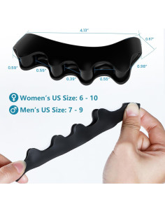 Separadores de Dedos de Silicona Promifun - 4 Pares Negros 2