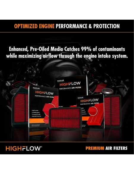 Filtro de Aire HIGHFLOW PA6122X Pre-Oilado para Toyota/Lexus