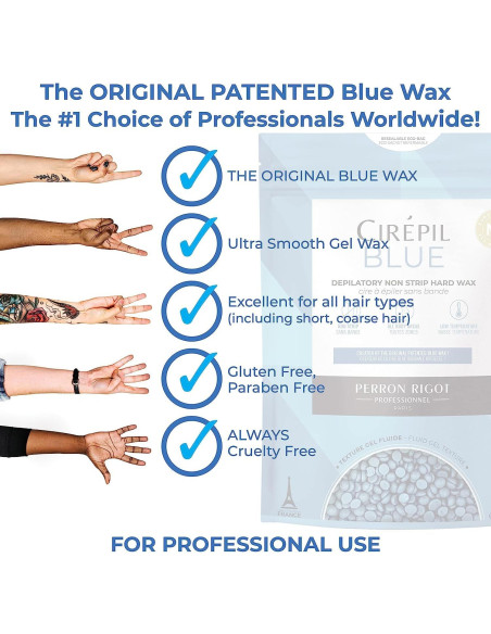 Cera Azul Cirepil 400g Perlas Sin Fragancia para Piel Sensible